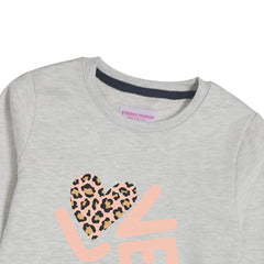 LOVE GIRLS OATMEAL SHADE FLEECE SWEAT-SHIRT