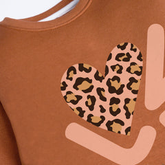 LOVE LIGHT BROWN GIRLS LONG SLEEVE SWEAT-SHIRT