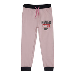 NEVER GIVE UP PINK COLOR GIRLS TRACK SUIT