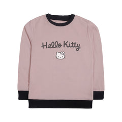 HELLO KITTY JUNIOR PINK HEADER COLOR GIRLS LONG SLEEVE SWEAT-SHIRT
