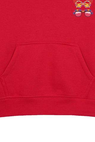 CHILLIUM RED GIRLS FLEECE HOODIE