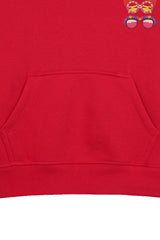 CHILLIUM RED GIRLS FLEECE HOODIE