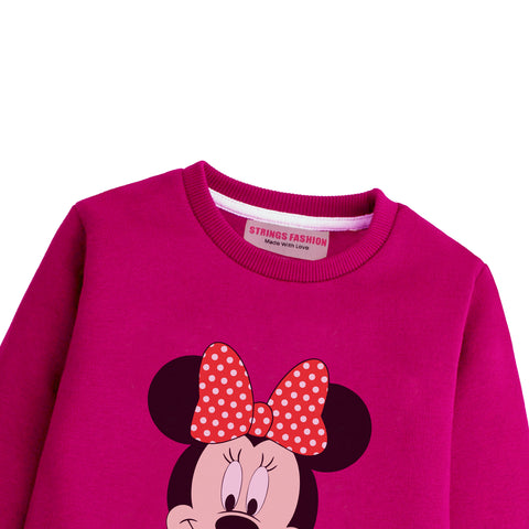 MINNIE RED GIRLS LONG SLEEVE SWEAT-SHIRT