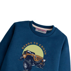 READY TO CRASH NAVY BOYS LONG SLEEVE SWEAT-SHIRT