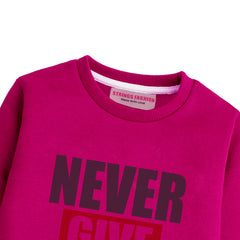 NEVER GIVE UP RED COLOR BOYS LONG SLEEVE SWEAT-SHIRT