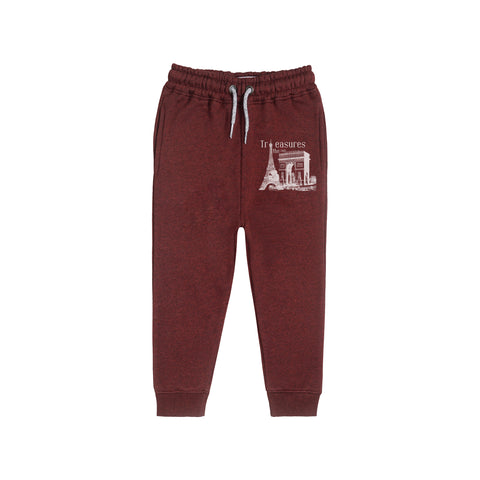 TREASURES JUNIOR BOY BURGUNDY FLEESE TRACK SUIT