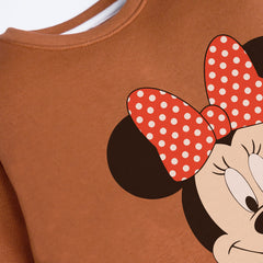 MINNIE LIGHT BROWN GIRLS LONG SLEEVE SWEAT-SHIRT