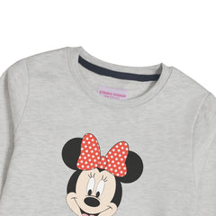 MINNIE GIRLS OATMEAL SHADE FLEECE SWEAT-SHIRT