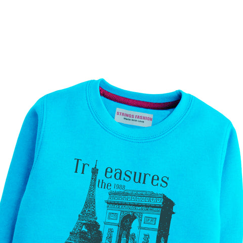 TREASURES SKY BLUE COLOR BOYS TERYY FABRIC SWEAT-SHIRT