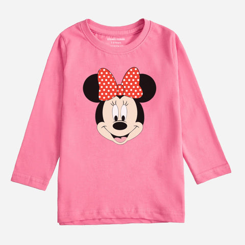 Digital Printed Minnie Junior Girls Long Sleeve T.Shirt