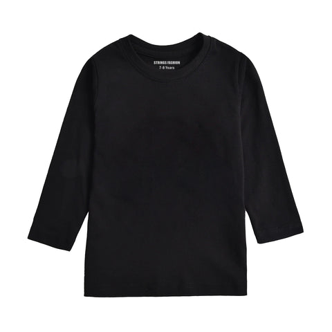 JUNIOR JET BLACK COLOR GIRLS LONG SLEEVE T.SHIRT