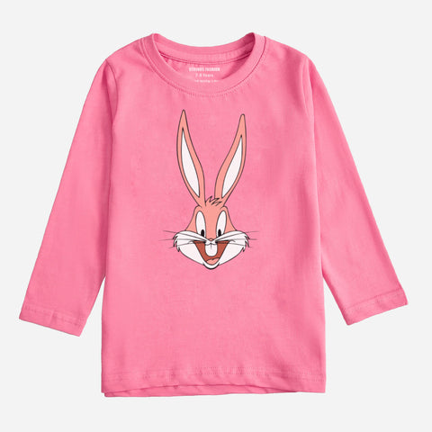 BUG BUNNY JUNIOR COSMOS PINK COLOR GIRLS LONG SLEEVE T-SHIRT