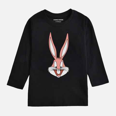 Digital Printed Bug Bunny Junior Girls Long Sleeve T.Shirt
