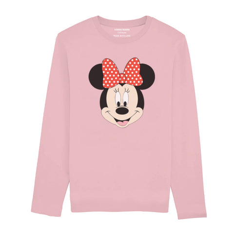 DIGITAL PRINTED MINNIE JUNIOR TICKLED PINK COLOR GIRLS LONG SLEEVE T.SHIRT
