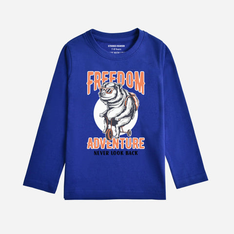 Digital Printed Freedom Adventure Junior Boys Long Sleeve T.Shirt