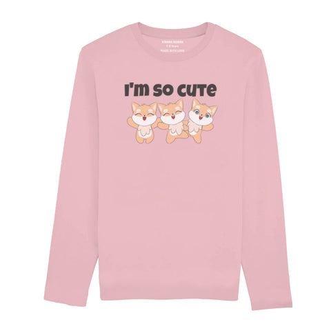 I’M CUTE JUNIOR TICKLED PINK COLOR GIRLS LONG SLEEVE T-SHIRT