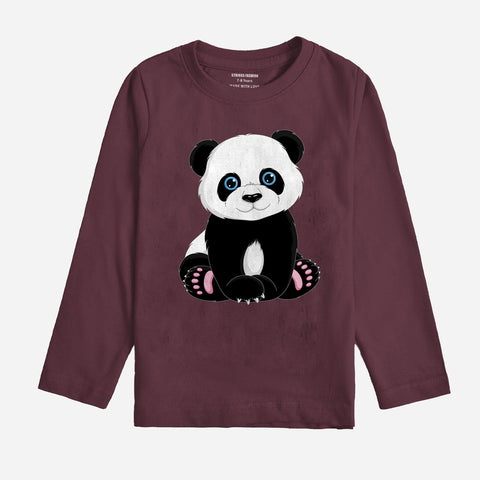 CUTE PANDA JUNIOR BOYS LONG SLEEVE T-SHIRT