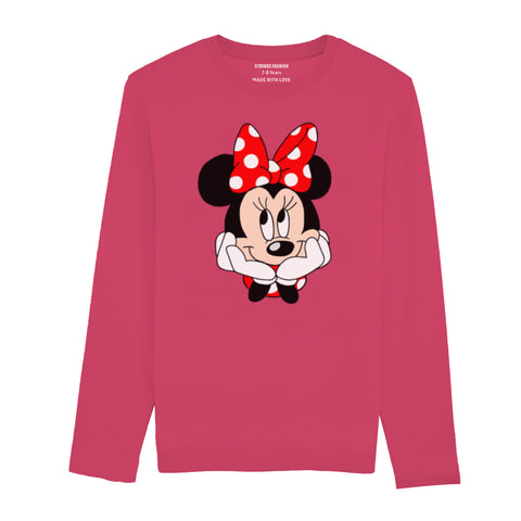 MINNIE 2 JUNIOR PARADISE PINK COLOR GIRLS LONG SLEEVE T-SHIRT