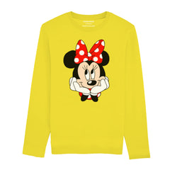 DIGITAL PRINTED MINNIE 2 JUNIOR BLAZING YELLOW COLOR GIRLS LONG SLEEVE T.SHIRT