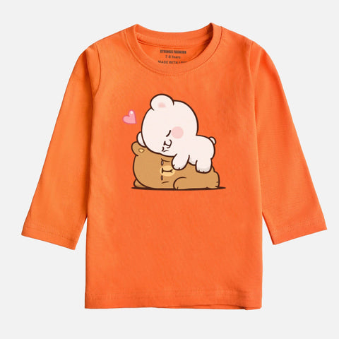Digital Printed Milk & Mocha Junior Girls Long Sleeve T.Shirt
