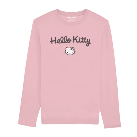 DIGITAL PRINTED HELLO KITTY JUNIOR TICKLED PINK COLOR GIRLS LONG SLEEVE T.SHIRT