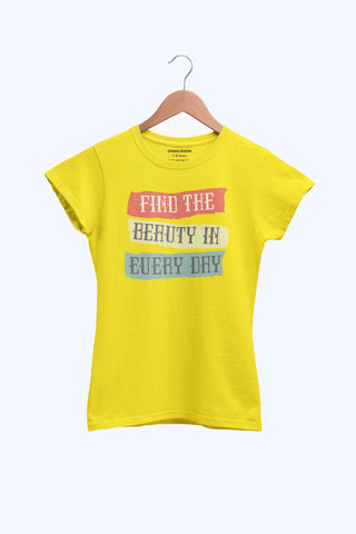 TYPOGRAPHY JUNIOR CANARY YELLOW COLOR GIRLS T.SHIRT