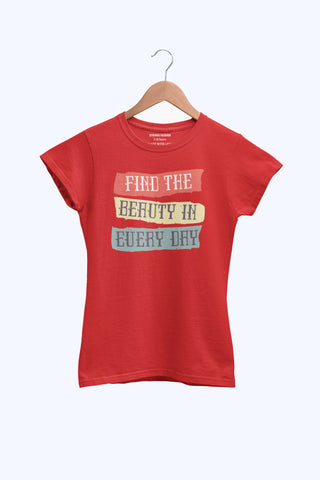 TYPOGRAPHY JUNIOR FIERY RED COLOR GIRLS T.SHIRT