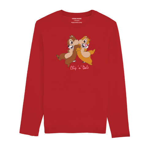 CHIP & DALE JUNIOR FEIRY RED COLOR GIRLS LONG SLEEVE T-SHIRT