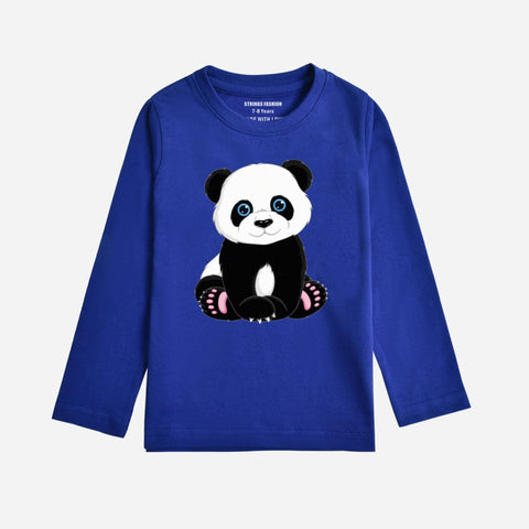 Digital Printed Cute Panda Junior Boys Long Sleeve T.Shirt
