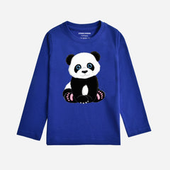 Digital Printed Cute Panda Junior Boys Long Sleeve T.Shirt