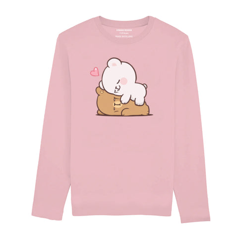 DIGITAL PRINTED MILK & MOCHA JUNIOR TICKLED PINK COLOR GIRLS LONG SLEEVE T.SHIRT