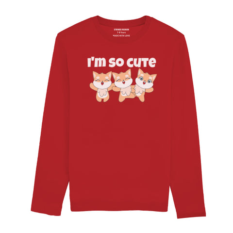 I’M CUTE JUNIOR FEIRY RED COLOR GIRLS LONG SLEEVE T-SHIRT