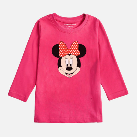 MINNIE JUNIOR PARADISE PINK COLOR GIRLS LONG SLEEVE T-SHIRT