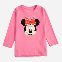 MINNIE JUNIOR COSMOS PINK COLOR GIRLS LONG SLEEVE T-SHIRT