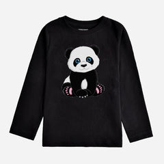 Digital Printed Cute Panda Junior Boys Long Sleeve T.Shirt