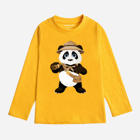 PIRATE PANDA JUNIOR BOYS YELLOW LONG SLEEVE T-SHIRT