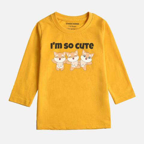 Digital Printed I'm Cute Junior Long Sleeve T.Shirt