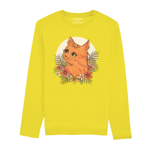 CUTE CAT JUNIOR BLAZING YELLOW COLOR GIRLS LONG SLEEVE T.SHIRT