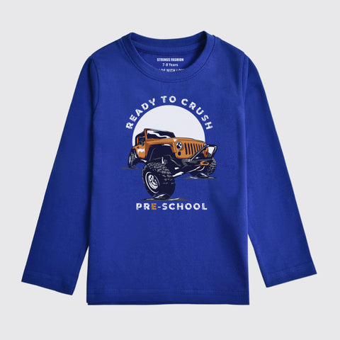 MONSTAR TRUCK JUNIOR NAVY PEONY COLOR BOYS LONG SLEEVE T.SHIRT