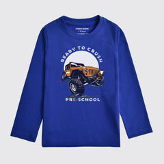 MONSTAR TRUCK JUNIOR NAVY PEONY COLOR BOYS LONG SLEEVE T.SHIRT