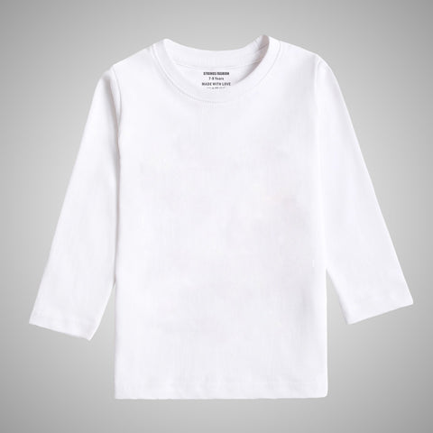 Junior Snow-White Color Girls Long Sleeve T.Shirt