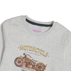 MOTORCYCLE OATMEAL BOYS LONG SLEEVE SWEAT-SHIRT