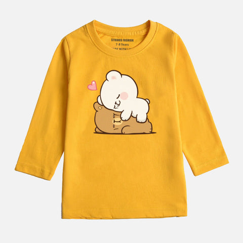 Digital Printed Milk & Mocha Junior Girls Long Sleeve T.Shirt
