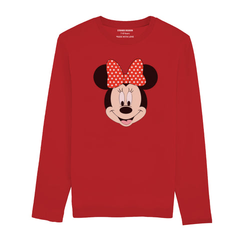 MINNIE JUNIOR FEIRY RED COLOR GIRLS LONG SLEEVE T-SHIRT