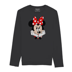 DIGITAL PRINTED MINNIE 2 JUNIOR JET BLACK COLOR GIRLS LONG SLEEVE T.SHIRT