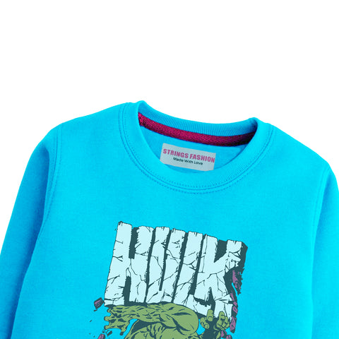 HULK SKY BLUE COLOR BOYS TERYY FABRIC SWEAT-SHIRT