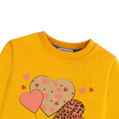 SWEET TIME GIRLS ORANGE SHADE FLEECE SWEAT-SHIRT