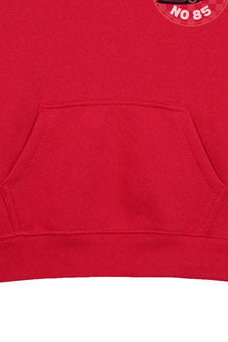 FEEL THE SPEED RED BOYS FLEECE HOODIE
