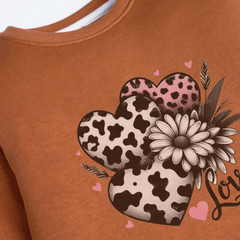 LOVE LIGHT BROWN GIRLS LONG SLEEVE SWEAT-SHIRT