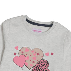 SWEET TIME GIRLS OATMEAL SHADE FLEECE SWEAT-SHIRT